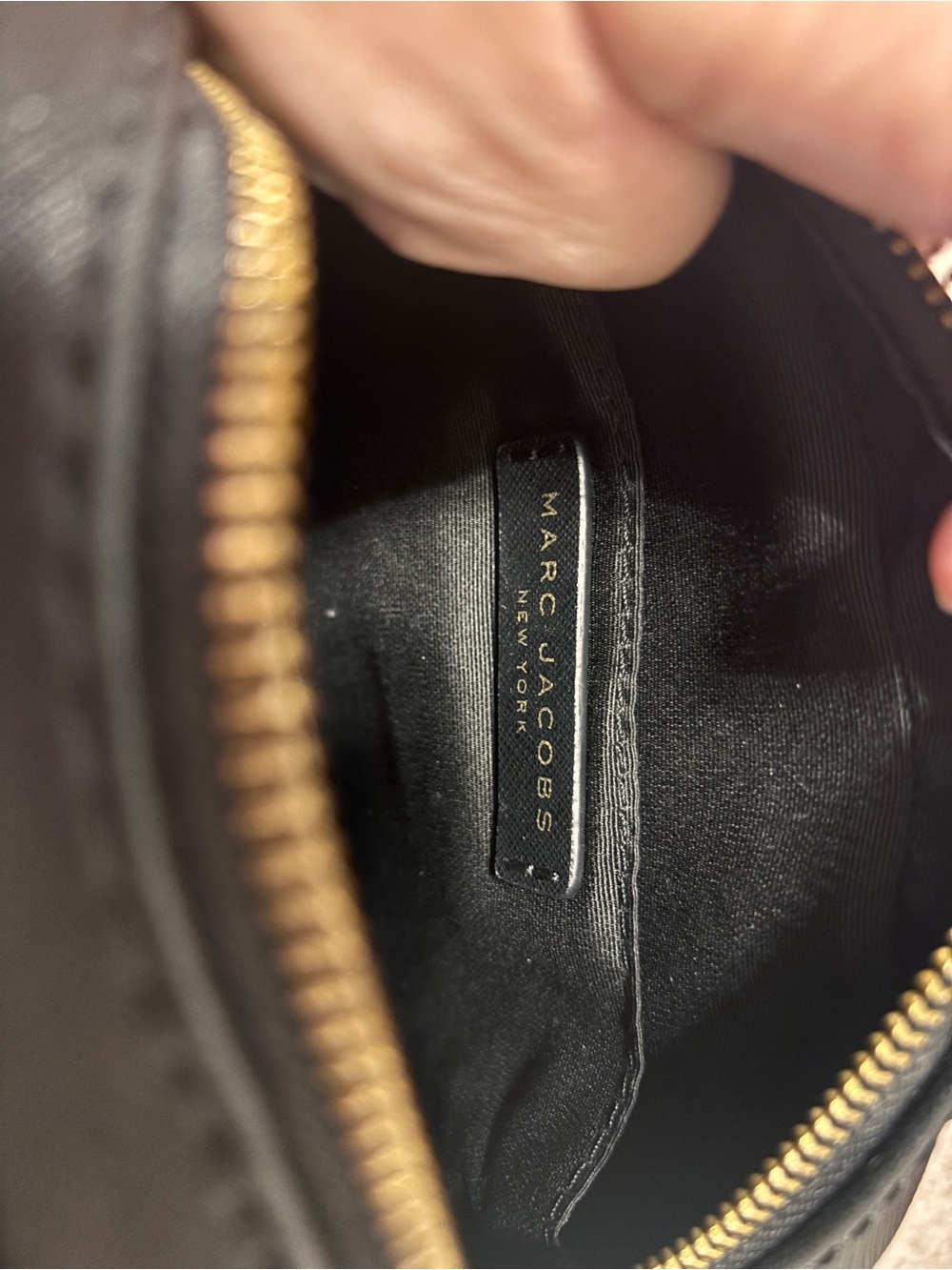 Marc Jacobs Black Saffiano Dome Crossbody with Gold Hardware - Picture 10 of 11